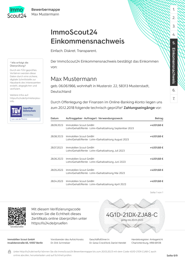 Einkommensnachweis